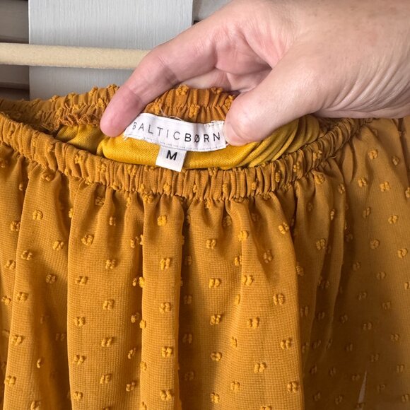 Baltic Born - Swiss Dot Mustard Maxi Dress (M) - Picture 4 of 5